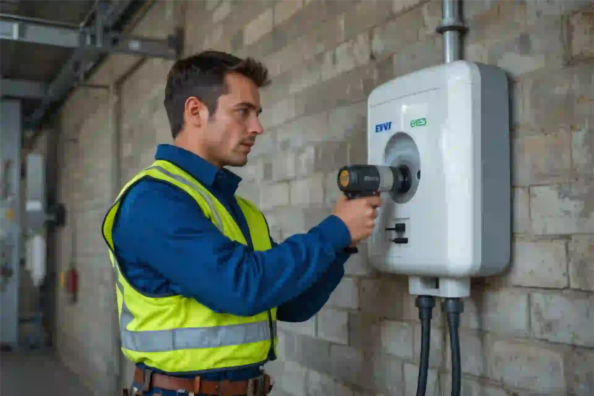 Installation borne de recharge à Glomel